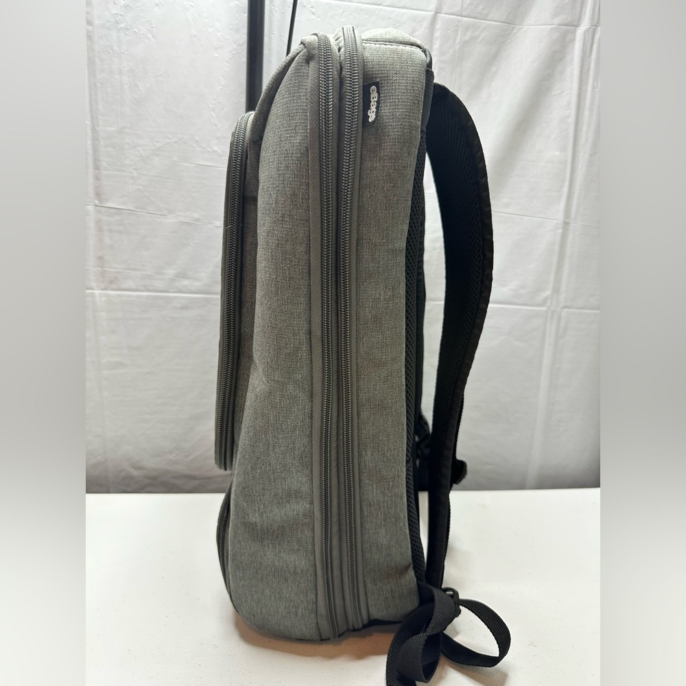 eBags EB2146-16 USB Travel Professional Slim Laptop Backpack Gray W/ Orange Int. - Picture 4 of 16
